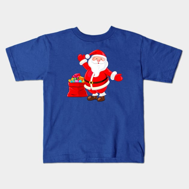 Santa with Gifts Kids T-Shirt by koolteas